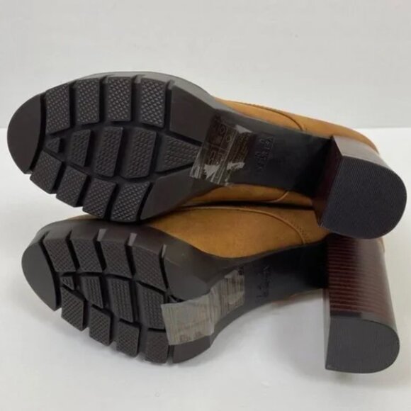 NEW Platform Chunky Heel Lace Up Brown Suede Leather Combat Boots US 9 EU 40 - Picture 6 of 7